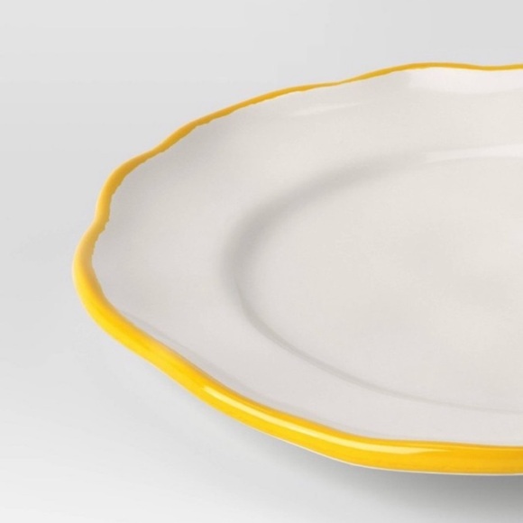 THRESHOLD NWT set of 4 stoneware pastel rimmed appetizer plates -6.88” - Picture 3 of 4